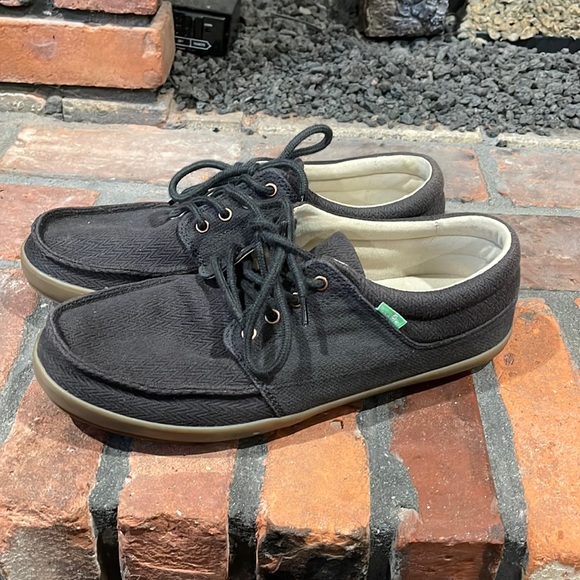 Sanuk | Shoes | Sanuk Mens Dark Gray Lace Up Loafers Size | Poshmark